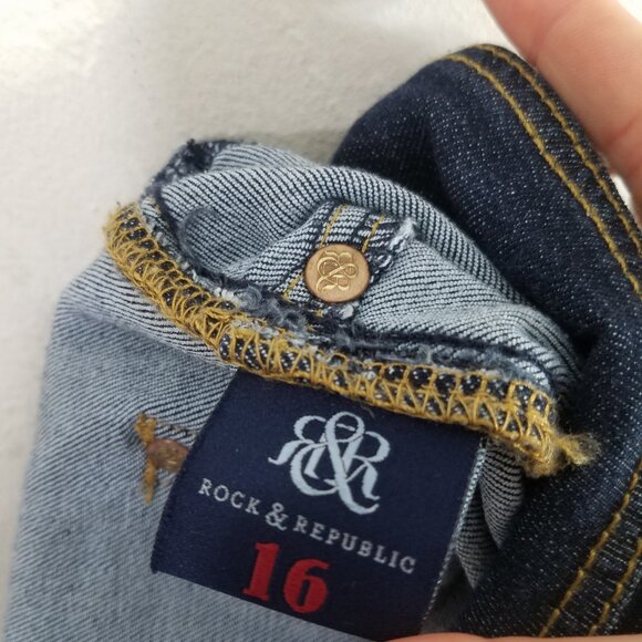 Rock & Republic The Slimming Denim Cure X Pull-On Stretch Jeans Blue Size 16M - Picture 7 of 8